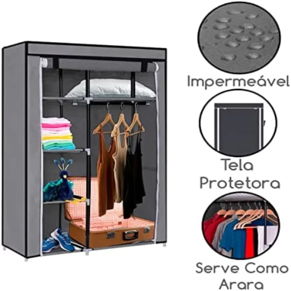 Gabinete Organizador de Roupas com 2 Portas - Imagem 5
