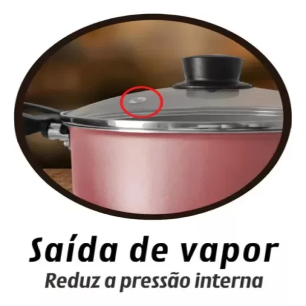 Conjunto de Panelas com Wok de Aço Inoxidável e Frigideira 5 pcs - Imagem 6