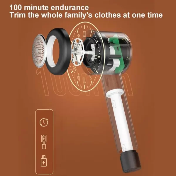 Removedor De Fiapos Elétrico Recarregável Suéter Barbeador Hairball Trimmer - Imagem 2