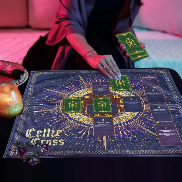 Toalha De Mesa De Tarô De Veludo Quadrado - Imagem 5