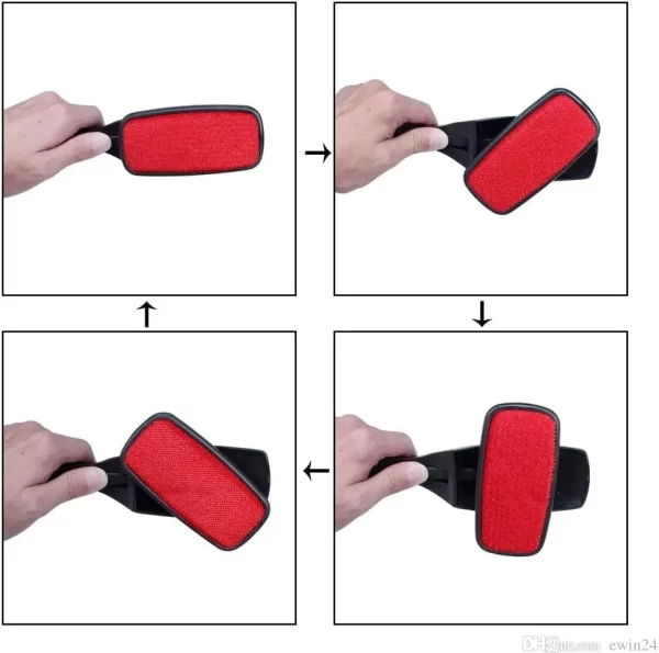2-Sided Escova Giratória Cabelo Para Tecido, Pet - Imagem 4