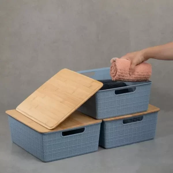 Organizador com Tampa de Bambu 12L - Imagem 6