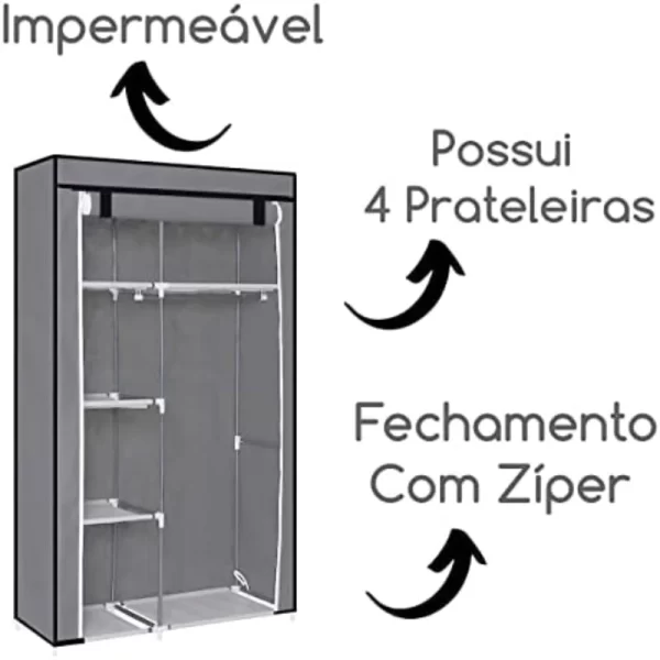 Gabinete Organizador de Roupas com 2 Portas - Imagem 4