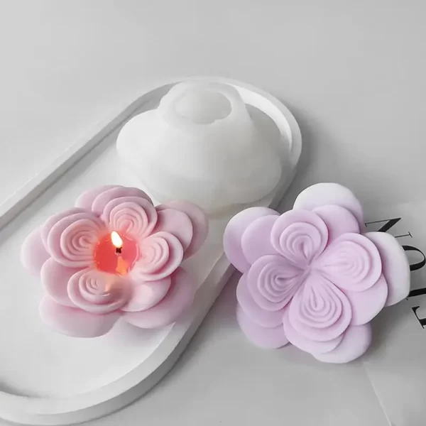 Molde de Silicone Rose Shape Candle - Imagem 3