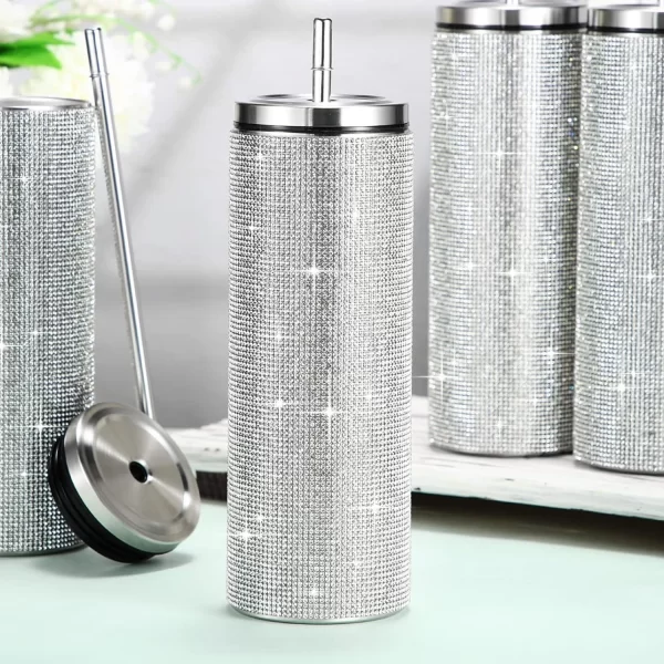 Garrafa Térmica Strass, para Mulheres, de Aço Inoxidável a Vácuo - Imagem 5