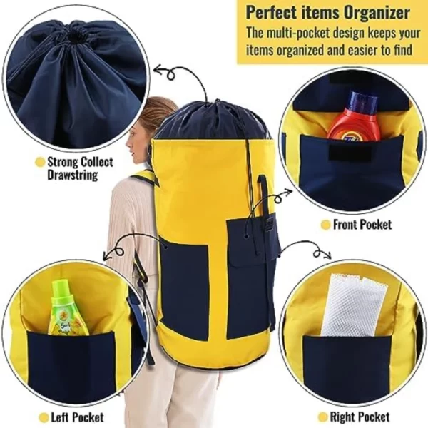 Bolsa Cesta de Lavanderia Extra Grande com Alças de Ombro -125l - Imagem 4