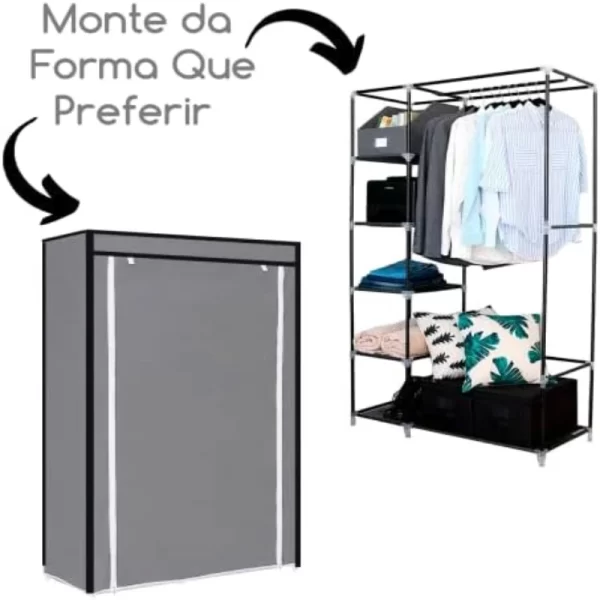 Gabinete Organizador de Roupas com 2 Portas - Imagem 6
