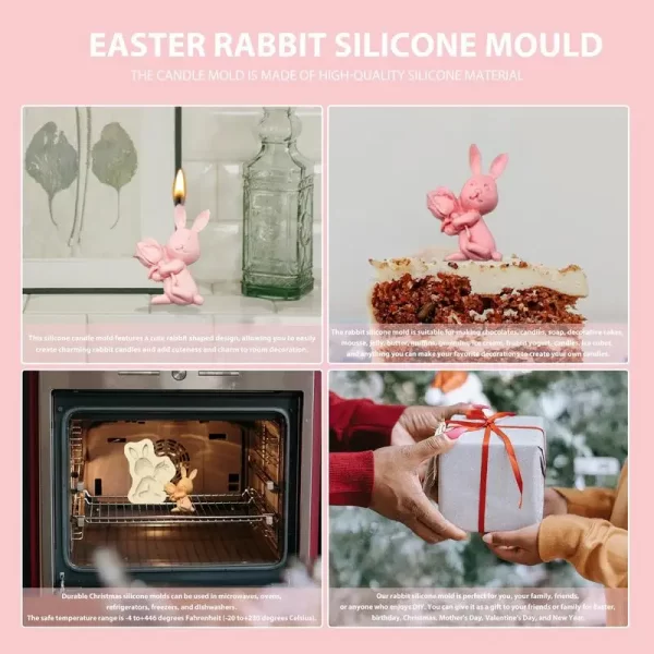Molde 3D Coelho Silicone para Velas - Imagem 5