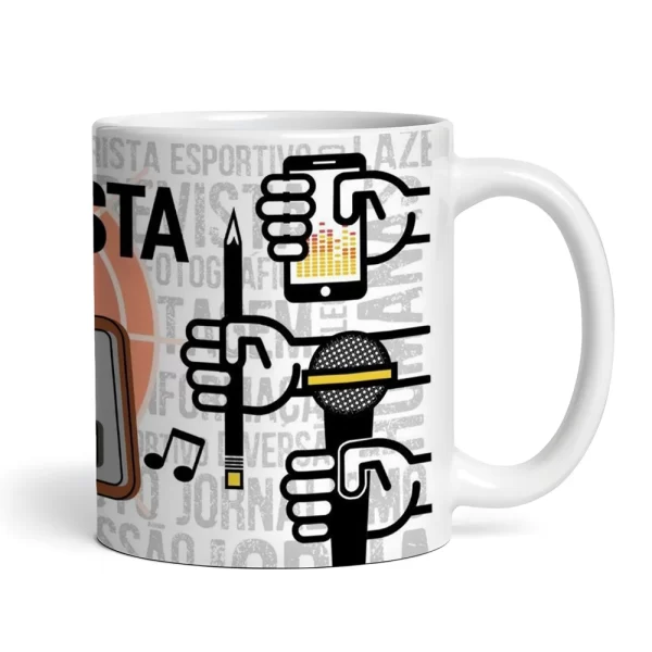 Caneca Personalizada Profissão Radialista em Cerâmica 325ml - Imagem 4