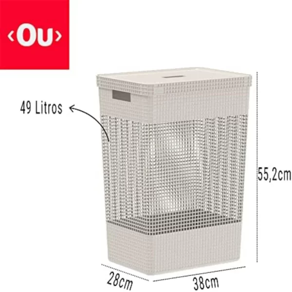 Cesta Organizadora De Roupas Sujas - 49l - Imagem 6