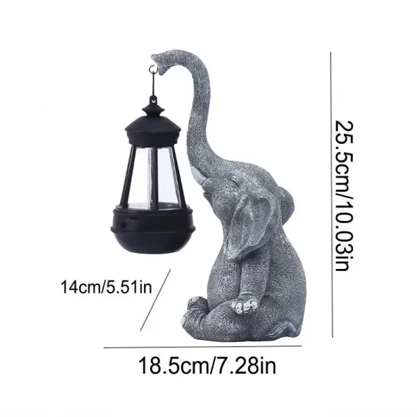 Elefante de Jardim com luzes LED - Solar - Imagem 6