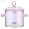 Panela de Vidro Rosa com Tampa 1.5l