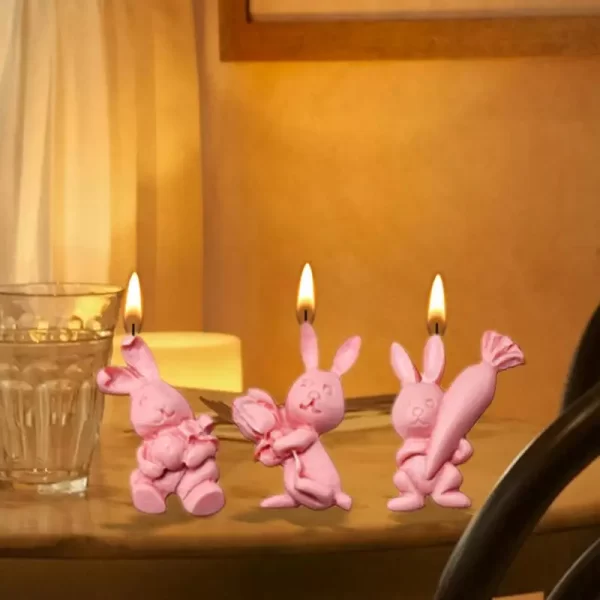 Molde 3D Coelho Silicone para Velas - Imagem 2
