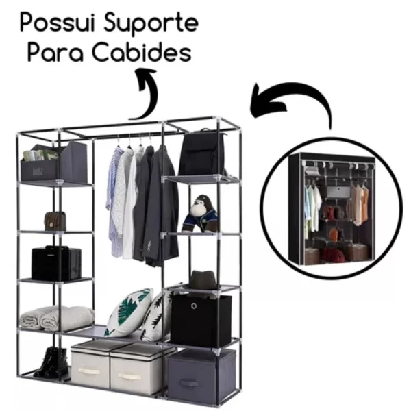 Organizador De Roupeiro Portátil Dobrável - Imagem 5