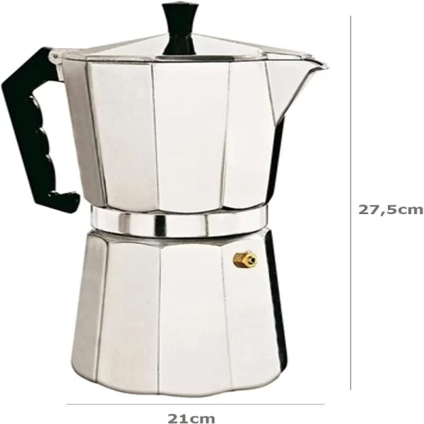 Chaleira Elétrica de Alumínio Italiano, Moka, Café, Chá, Expresso, 12 copos, 600ml - Imagem 3