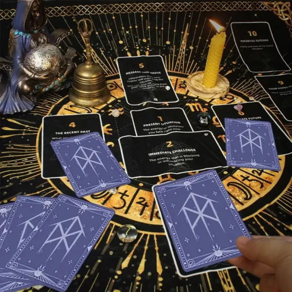 Toalha De Mesa De Tarô De Veludo Quadrado - Imagem 4