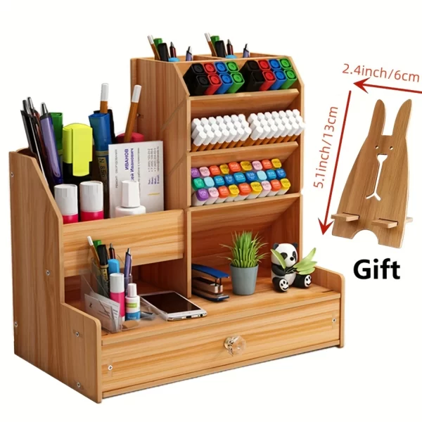 Caixa de Papelaria de Madeira Skew Pen Holder - Imagem 5