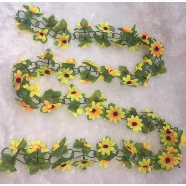 Corrente de Girassol Flor Artificial 2m Flores - Imagem 3