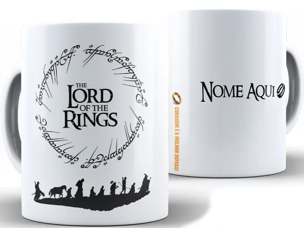 Caneca Senhor dos Anéis Personalizada Com Nome + Caixa - Xícara 325ML - Imagem 4