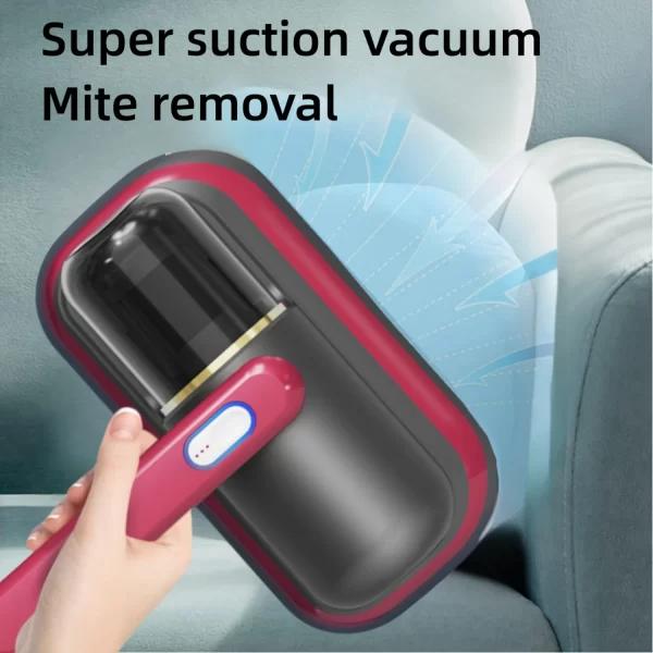 Aspirador de colchão portátil, Remoção de ácaros, Grande Sucção, Sucção Forte, Limpeza de luz UV, 1Pc - Imagem 4