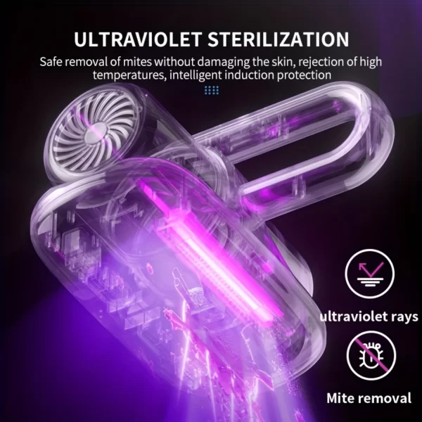 Eliminador De Ácaros Portátil, Esterilizador UV, Aspirador De Cama - Imagem 2