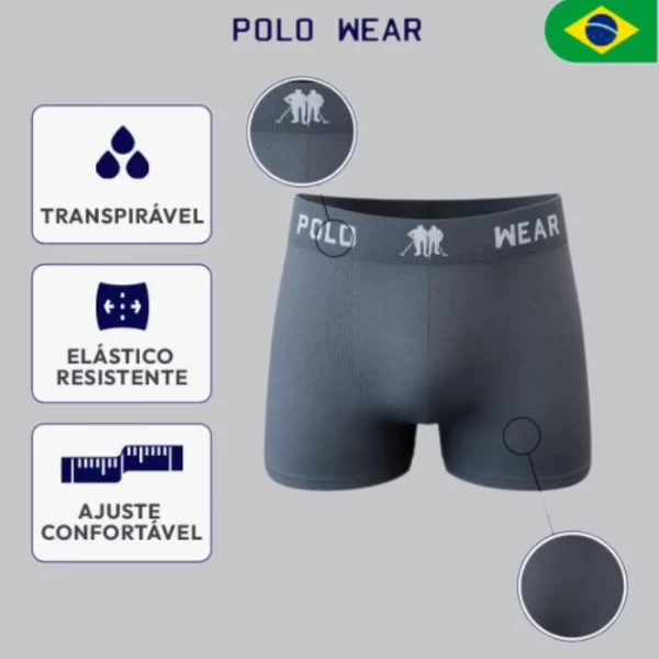 Kit Cueca Boxer Polo Wear Cueca Box Microfibra - Imagem 2