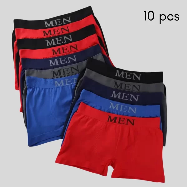 Kit Cueca Boxer Masculina Sem Costura em Microfibra Confortável e Respirável - Imagem 6