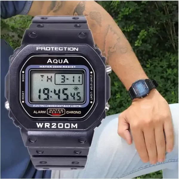 Relógio Aqua Original Digital G Esportivo Masculino A Prova Dágua AQUA GP-519 WR200M