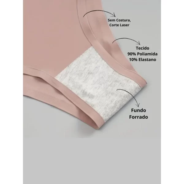 Kit 3 Calcinha sem costura, tanga sem costura, lingerie confortável, calcinha invisível, - Imagem 3