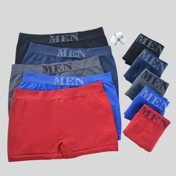 Kit Cueca Boxer Masculina Sem Costura em Microfibra Confortável e Respirável