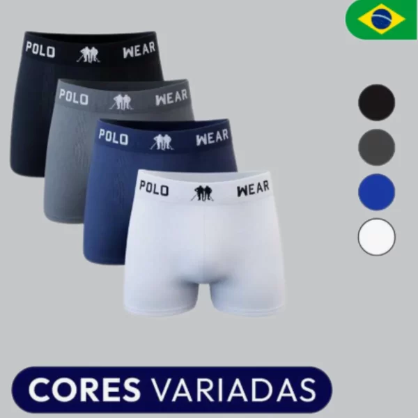 Kit Cueca Boxer Polo Wear Cueca Box Microfibra - Imagem 3