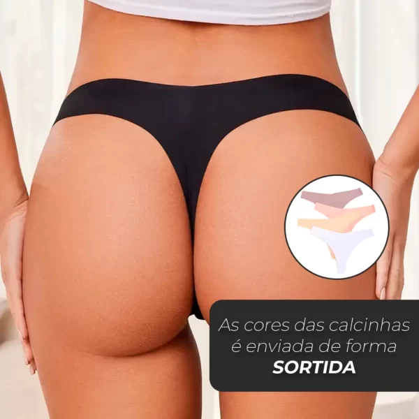 Kit 5 Calcinha Fio Dental, Lingerie sem Costura, Calcinha Fio Dental Confortável, Calcinha Invisível - Imagem 3
