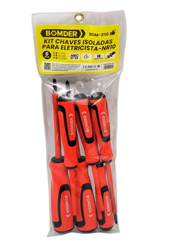 Kit Chave De Fenda Philips Isolada Eletricista 6 Peças Imã - Imagem 5