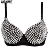 AONVE Mais Novo Sexy Lingerie Sexy Mulheres Strass Capa Sutiã Top Ouro/Prata Plunge Fio Livre Bralete Moda Lantejoulas Capa top