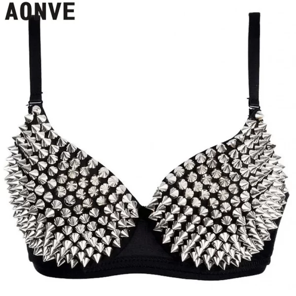 AONVE Mais Novo Sexy Lingerie Sexy Mulheres Strass Capa Sutiã Top Ouro/Prata Plunge Fio Livre Bralete Moda Lantejoulas Capa top