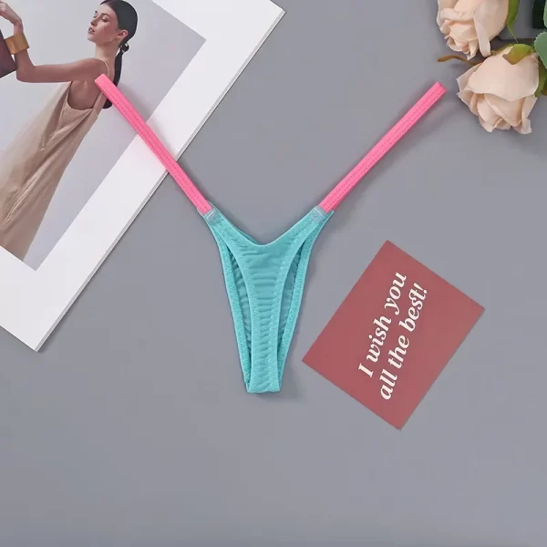 Mulheres t voltar sexy 18 fantasia roupa interior feminina clássico t calças alças finas cintura baixa multi-cor costura elástica lingerie erótica - Imagem 2