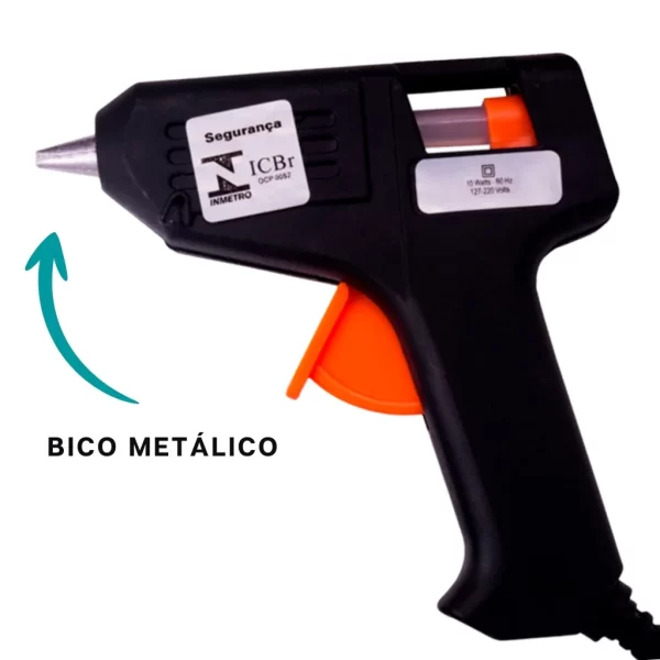Pistola de Cola Quente Bivolt (110v e 220v) 10W Pequena - Imagem 2