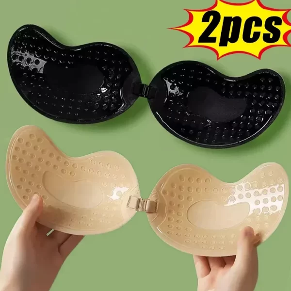 Sutiã push up invisível para mulheres, sutiã sem alças sem costas, fechamento frontal sem costura, roupa íntima de silicone, almofada de sutiã autoadesiva - Imagem 2