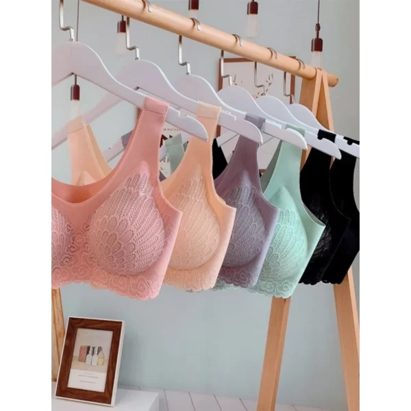 Top Sutiã Renda 5D Sem Costura com Bojo Removível - Imagem 4
