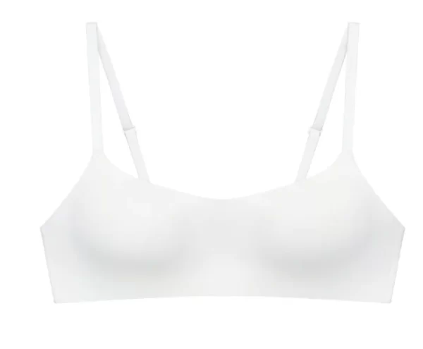 2025 novo sutiã esportivo feminino de algodão branco fino respirável simples trespassado