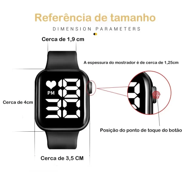 Led À Prova D 'Água Relógio Digital Relógio Eletrônico Lazer Estudantes Esporte Relógio Masculino Simples Pr es - Imagem 3