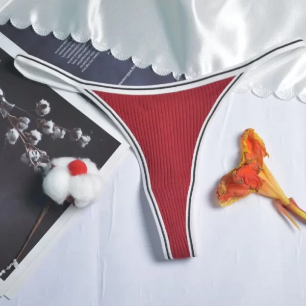Calcinha de algodão feminina sexy corda sem costura invisível tangas cintura baixa confortável cor sólida g-string roupa interior - Imagem 3