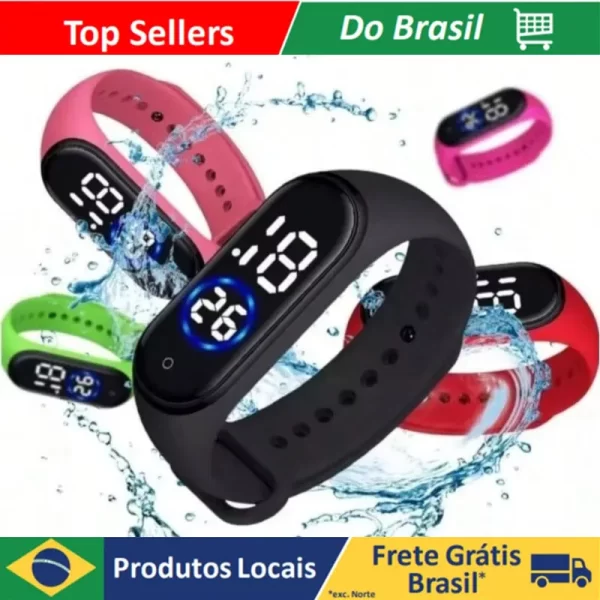 Brasil Men's Sports Digital Watch Outdoor Bracelet Relógio Eletrônico Daily Men's Bracelet Relógios Populares Relógios Duráveis