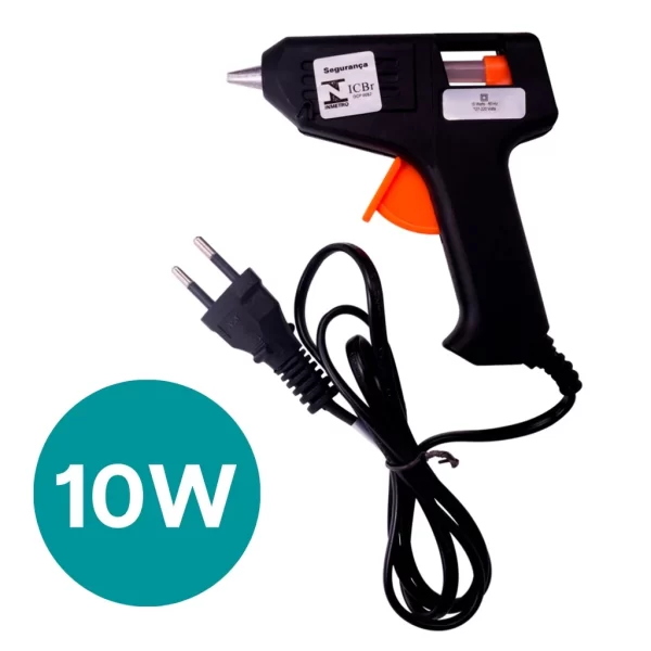 Pistola de Cola Quente Bivolt (110v e 220v) 10W Pequena - Imagem 3