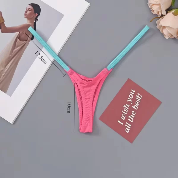 Mulheres t voltar sexy 18 fantasia roupa interior feminina clássico t calças alças finas cintura baixa multi-cor costura elástica lingerie erótica - Imagem 6