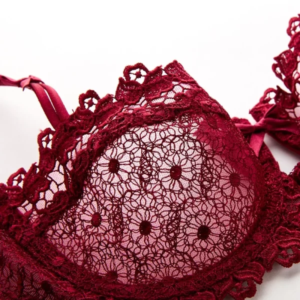 Meia xícara sutiã de renda superior lingerie feminina sem forro sutiãs transparentes para mulheres sexy push up plus size roupa interior malha sutiã a b c d - Imagem 5