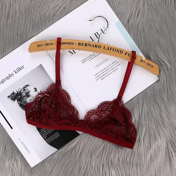 Sutiã fino feminino sem almofada no peito moda sexy lingerie de renda recorte volta fivela tubo superior roupa interior feminina roupas de verão - Imagem 5