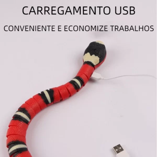 Cobra Elétrica Para Gatos Brinquedo Pet Sensor Inteligente Caça Interativos Animais De Estimação Recarregável Realista - Imagem 4
