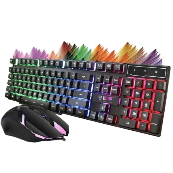 Kit Teclado Mouse Gamer LED USB Membrana Iluminado Ergonômico ABNT2 Confortável Precisão Jogos PC Notebook Desktop Computador - Imagem 4