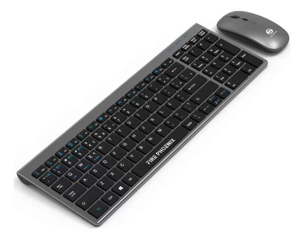 Kit Teclado E Mouse Bluetooth Wireless Sem Fio 2.4g Recarregável Abnt2 Bk-8078